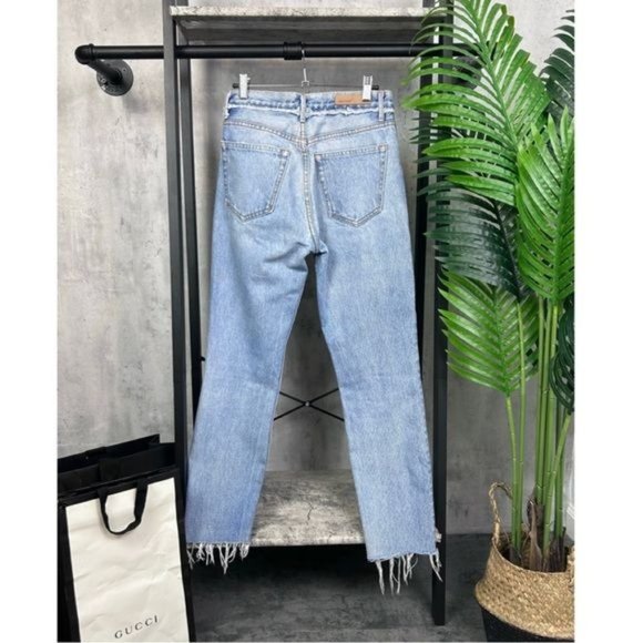 GRLFRND | Karolina High-Rise Light Wash Distressed Jeans in ‘Part Time Love’ - Picture 4 of 14